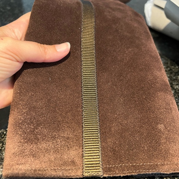 Prada brown suede 19” boots sz 38, 4 inch heel - Picture 5 of 10